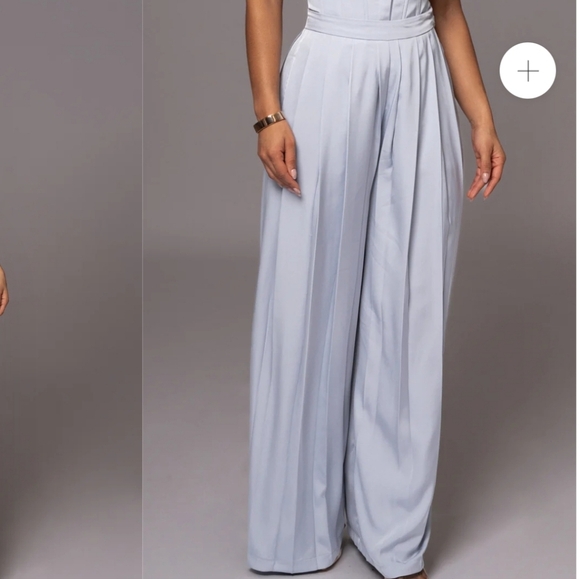 NWOT JLUXLABEL Clara wideleg pleated trousers in black Size small - Picture 4 of 9